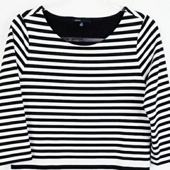 Chaus Black & White Fully Lined‎ Classic Stripe Dress Nautical Size Medium - Picture 3 of 7